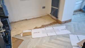 Herringbone Flooring Installation and Flat Redecoration in Maida Vale